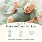 Tiny Twinkle Portable Diaper Changing Pad | Waterproof, Wipeable & Compact Baby Changing Pad for Travel | Smart Wipes Pocket & Organized Storage| Newborn Shower Gift (Beige Checkers)