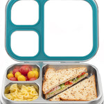 HOMEKOL Stainless Steel Bento Lunch Box, Blue, 3.3Cups | 3-Compartment,Leak-Proof, for Kids & Adults, BPA-Free, Dishwasher Safe, Clear Tritan Lid, 800ml (Not Insulated)