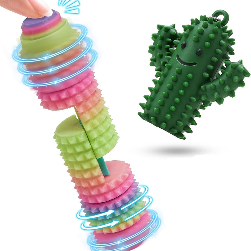 New Little Ouchies Pain Fidget, 3D Printed Pain Stim Fidget for Adult , Spiky Grippy Stim Keychain with [Spinner & Clicker] Functions, Sensory Toys for Stress Relief - 2 Pack