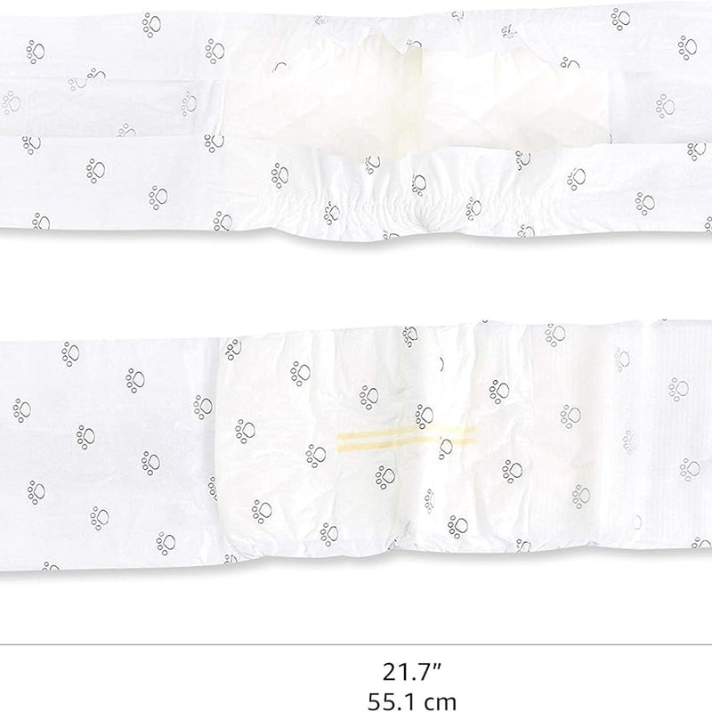 Amazon Basics Absorbent, Leakproof Male Dog Wrap Disposable Diapers with Wetness Indicator, Breathable, Small, White, 50-Pack