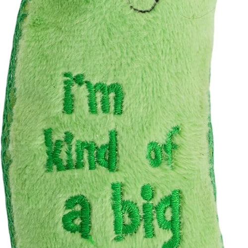Catstages Crunchy Pickle Kicker Cat Toy – Plush Crinkle Toy with Catnip and Dental Mesh, 6.5"