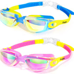 Freela Kids Swim Goggles, 2 Packs Swimming Goggles for Kids 3-14, Boys Girls Swim Goggles Anti Fog UV Protection No Leaking
