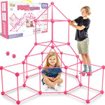 Original fort building kit for kids, STEM construction toys, 140 pieces, creative set for indoor and outdoor activities
