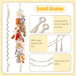 CERETIA 80" 2-Pack Cotton Hanging Storage Chain For Stuffed Animals Storage with 20 Metal Clips, Stuffed Animal Organizer Chain for Wall Corner Nursery Play Room, White