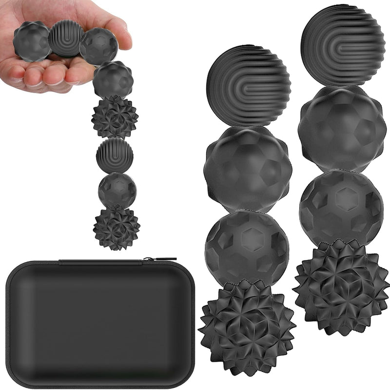 BUSOHA Silicone Fidget Balls - 4 Pack Fidget Toys Adults Sensory Toys Stress Balls for Adults Teens Gifts for Calming,Autism and ADHD Office
