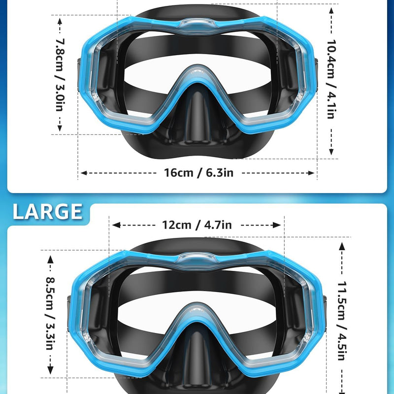 WSTOO Swim Goggles with Nose Cover for Ages 5-12, Youth, Adults, Unisex | Anti-Choking Design, Shatter-Resistant, Anti-Fog, Leak-Proof, Lightweight, Small for kids, Large for Adults