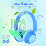 iClever BTH22 Kids Bluetooth Headphones for Toddler Travel, 60H Play Time | SafeSound Tech3.0, Stereo Sound, USB C Fast Charging, AUX Cable, Kids Wireless Headphones for Girls/Boys/Tablet/PC/School