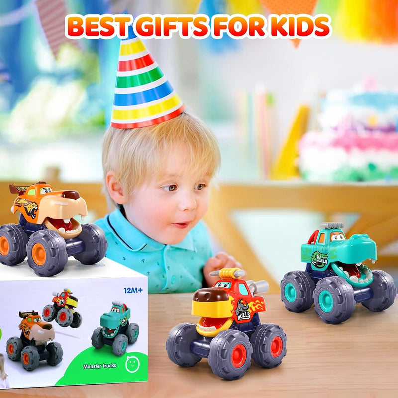 OCATO Baby Toys for 1 Year Old Boy Gifts First Birthday Gifts for Boys | Pull Back Monster Truck Toy Cars 1 2 3 One Year Old Boy Birthday Gift Toddler Baby Boy Toys Gifts 12M+ Kids Stocking Stuffers