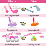Liberry Toddler Golf Clubs Set Toy for 1 2 3 4 Years Old Girls Boys, Pink | Upgraded Kids Golf Cart, Shoulder Strap Design, Indoor and Outdoor Sports Game, Birthday Gifts for Baby