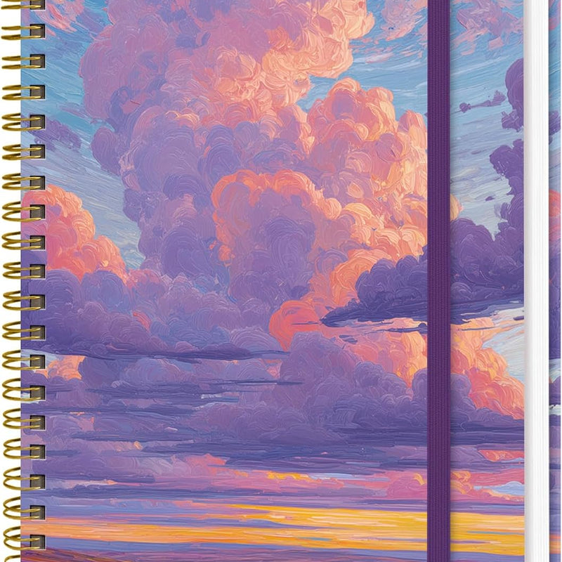 ZOTIA Lined Spiral Journal Notebook for Women, A5 College Ruled Journals for Writing, Hardcover Notebooks for Work, Note taking and Office School Supplies,140 Pages - Purple
