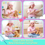 Meland toy doctor kit for girls, pretend play vet dog toys, stethoscope, dress up, 3-6 years old role play