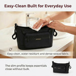 Momcozy Slim Stroller Organizer with 2 Insulated Cup Holders | Non-Slip Silicone Straps with Detachable Mini Pouch, Dense-Weave Parent Console, Fits UPPAbaby, Doona, Graco and More