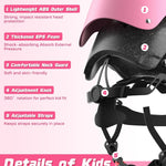 Adjustable Kids Bike Helmet Set for Ages 2-14, Multi-Sports Safety Gear with Knee and Elbow Pads