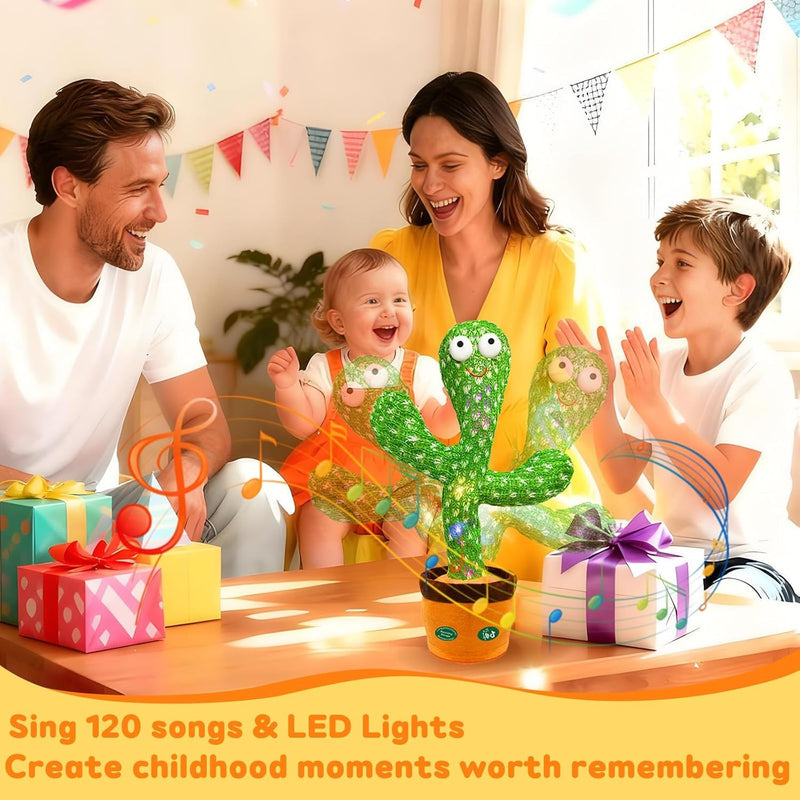 Interactive Baby Toy Dancing Talking Cactus, Singing Musical Record, Volume Adjustment for Infant 6-18 Months