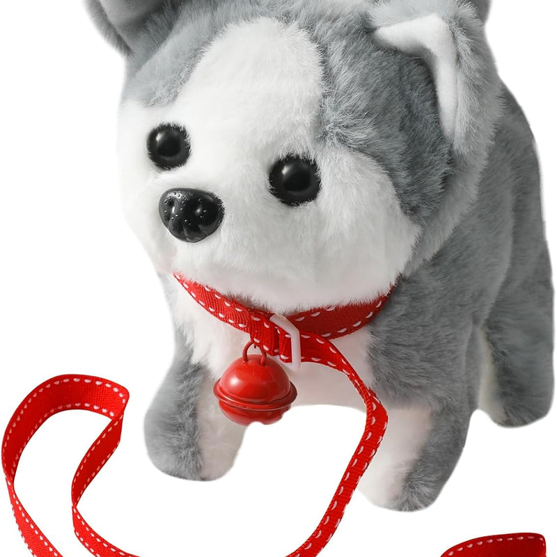 KSABVAIA Plush Teddy Toy Puppy Electronic Interactive Dog - Walking, Barking, Tail Wagging, Stretching Companion Animal for Kids Toddlers