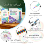 ECOTREE Pre-Sharpened Pencils #2 Cute Number 2 Pencils with Erasers for Kids Eco Rainbow Paper Pencil for School, Writing, 12 Count