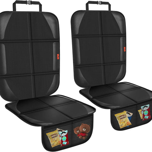 XHYANG Car Seat Protector,Auto Car Seat Protectors Baby Carseat Waterproof & Durable 600D Fabric for Child Baby Car Seat Mat Vehicle Pet Cover 2 Storage Pockets (2 Pack)