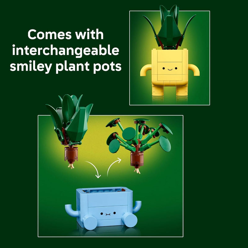 LEGO Botanicals Happy Plants Building Toy for Kids 9+ with Artificial Indoor Plants and Playroom Decor