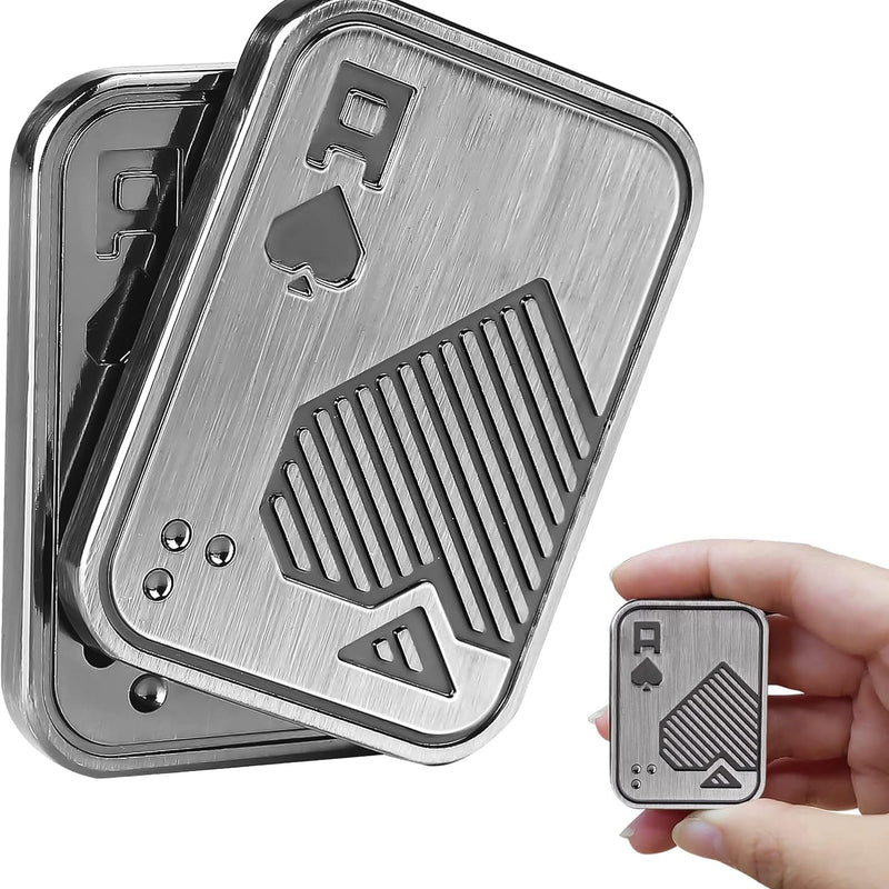 Fidget Toys Adults, EDC Metal Fidget Slider for Teens, Magnetic Poker Push Card, Adult Fidget Toy for Anxiety ADHD, Cool Office Gadgets for Men Dad, Stress Relief Clicker Gifts for Adults & Teen Boys