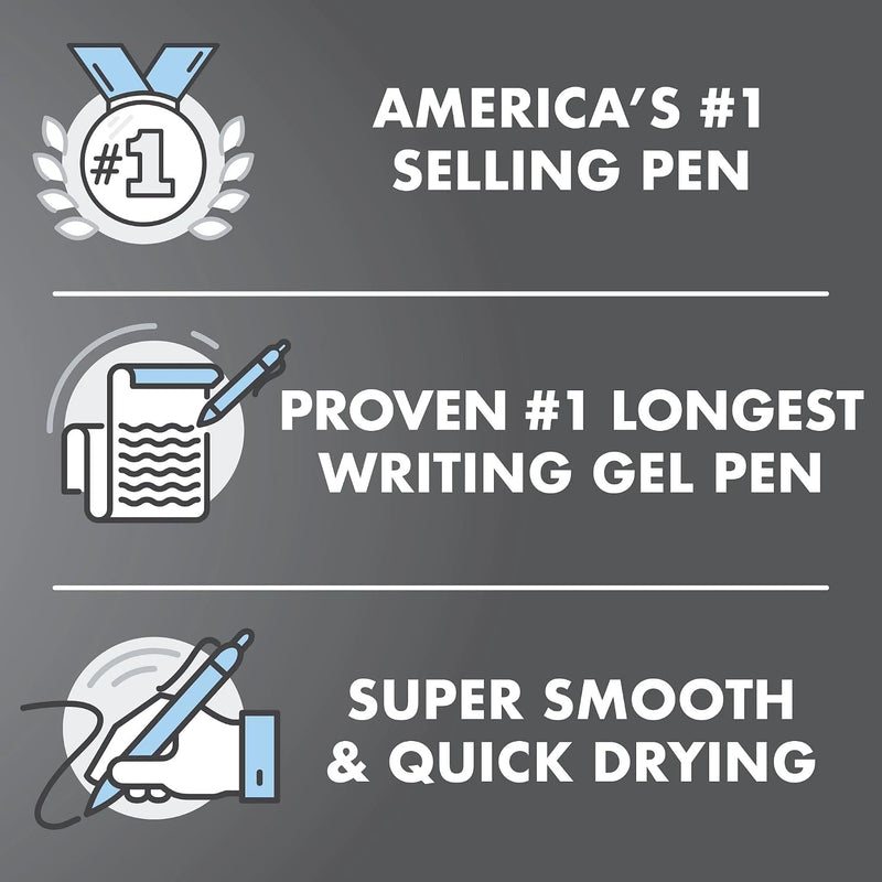 Pilot G2 Premium Refillable & Retractable Rolling Ball Gel Pens, Bold Point, Bold Gel Pens, 1.0mm, Black Ink, 12-Pack