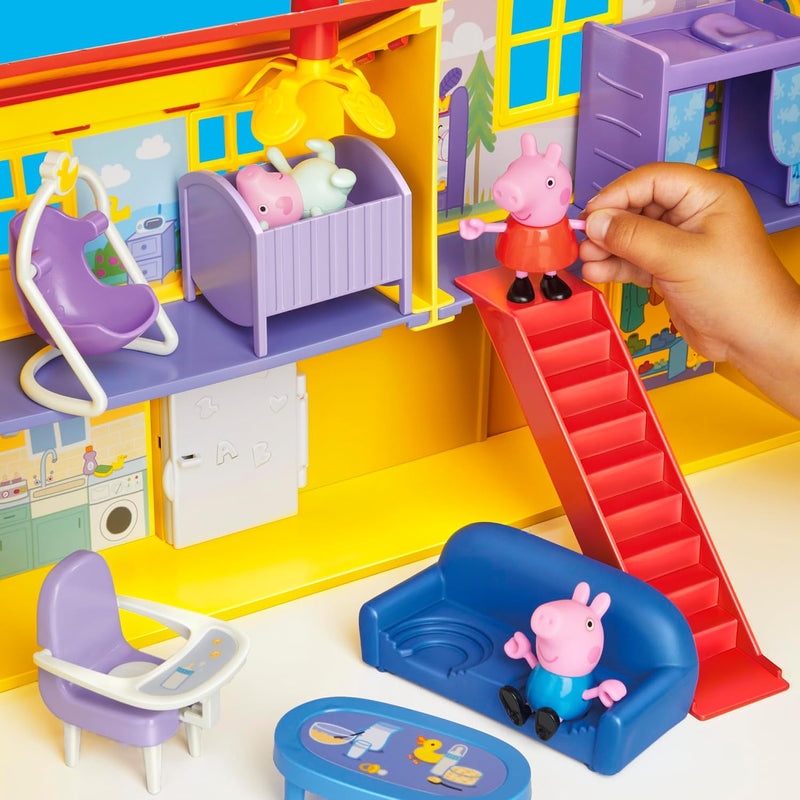 Peppa Pig Peppa's Big Family House Playset with 3 Figures, 11 Accessories, Baby Evie, Preschool Toys for Girls and Boys 3 and Up