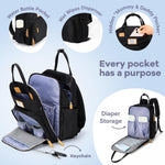 RUVALINO Baby Diaper Bag Backpack with Changing Pad, Baby Shower Gifts | Baby Essentials, Waterproof Travel Baby Bags for Mom Dad Girl Boy, Insulated Bottle Holders, Pacifier Case, Large Capacity