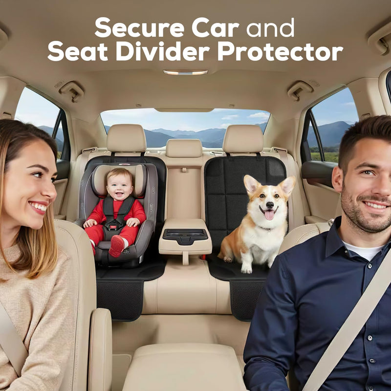 VLM Car Seat Protector for Child Baby Car Seat,600D Waterproof Car Seat Cover with Thick Padding, Non-Slip Backing and Mesh Pockets