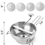 Hungry Artisan 4-Disc Food Mill for Jams, Purees & Silky Sauce | Stainless steel, ergonomic rotary crank; also for tomato sauce, canning, applesauce, baby food, berries & mashed potatoes