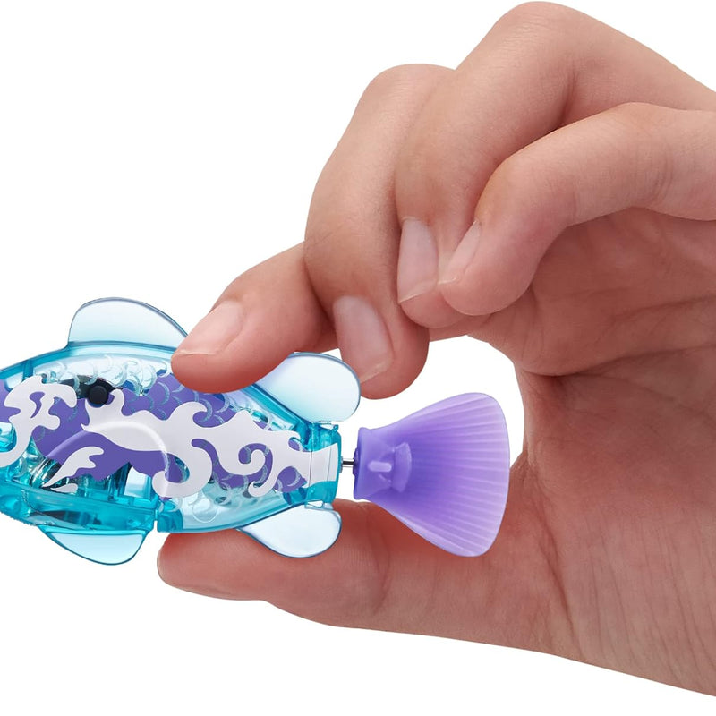 Robo Alive Robo Fish Robotic Swimming Fish (Teal + Orange) by ZURU Water Activated, Changes Color, Comes with Batteries, Amazon Exclusive (2 Pack) Series 3
