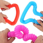 FINGOOO 7 Pieces Jumbo Pop Toobs Fidget Toys,Pop Tubes Sensory Toys for Kids Adults DIY Decompression ADHD Autism