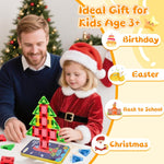 Magnetic Tiles Magnetic Blocks Building Toy: Portable Mini Magnetic Tiles Travel Set 32 Pieces Montessori Toys Birthday Gift for Kids Girls and Boys Ages 3-12 Years Old Preschool Classroom Must Haves