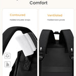 LOVEVOOK Laptop Backpack for Women with Giant Tumbler Holder Pocket,15.6 inch Waterproof Travel Backpack Purse Computer Laptop Bag,Professional Work College Nurse Teacher Backpack Casual Daypack,Black