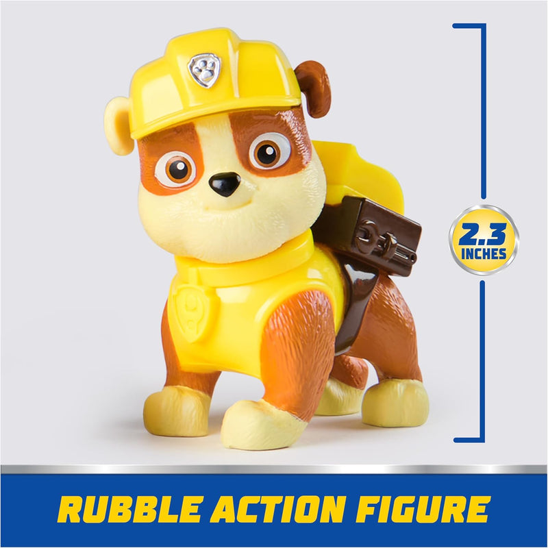 Paw Patrol, Rubble's Bulldozer Toy Truck with Collectible Action Figure, Sustainably Minded Kids Toys