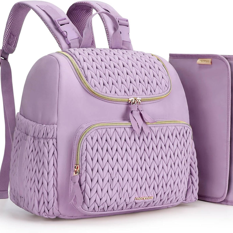 mommore Diaper Bag Backpack, Large Travel Baby Bag for Daily Essentials | Stylish Diaper Backpack for Toddler, Insulated Pockets, Changing Pad & Stroller Straps for Outdoor Trip
