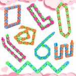 8pcs 24link plastic fidget toys for kids anxiety stress relief classroom gifts valentines day stocking stuffers