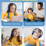 awatrue Kids Over-Ear Bluetooth Headphones, 85dBA Safe Volume, Navy Blue | Built-in Microphone, Bluetooth 5.4, Foldable, 50H Playtime, USB-C Charging