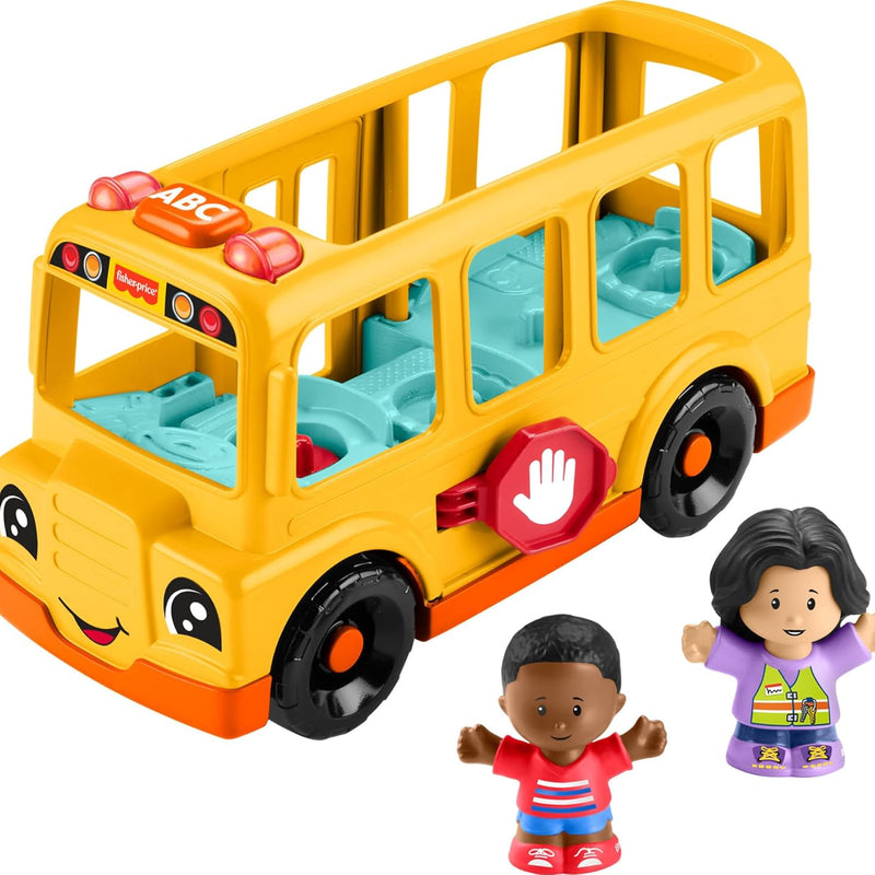 Fisher-Price Little People Toddler Toy School Bus with Lights, Music and Figures for Pretend Play Ages 1+ Years