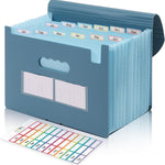SKYDUE Accordion File Organizer, Expanding File Folder with 13 Pockets, Portable Document Paper Bill Receipt Organizer, Home School Office Supplies, Letter A4 Size Haze Blue