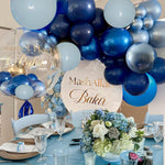 60Pcs Metallic Chrome Blue Balloons Kit, 12Inch Latex Balloons for Birthday, Wedding, Party Decoration