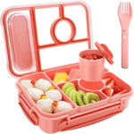 Amathley Bento Box Adult Lunch Box Kids,Lunch Containers for Adults/Kids/Toddler,5 Compartments Bento Lunch Box with Sauce Vontainers,Microwave & Dishwasher & Freezer Safe,BPA-Free (Blue)