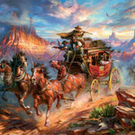 Buffalo Games Blend COTA Wild Wild West 1000 Piece Jigsaw Puzzle - 26.75 x 19.75 in - Western Action Art - Recycled Board & Poster - Puzzles for Adults 1000 Pieces