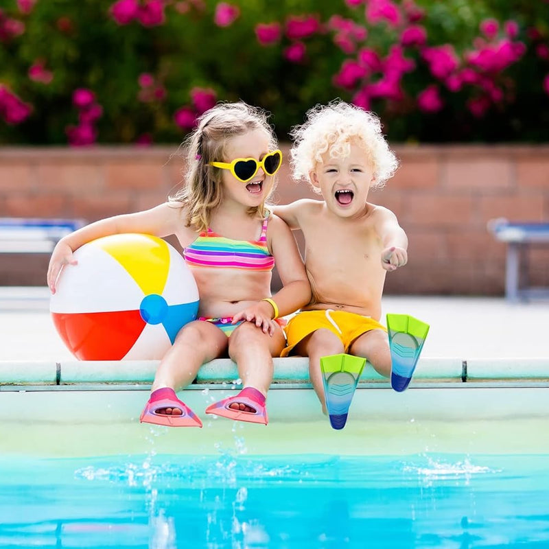 Kids Short Swim Fins, Lap Training Flippers for Pool Youth Beginners