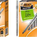 BIC Round Stic Xtra Life Ballpoint Pen with 1.0 mm Medium Point and Consistent Ink Flow, 60-Count in Blue Ink