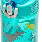 Zak Designs Dinosaur 16oz Leak-Proof Straw Kids Water Bottle, Plastic