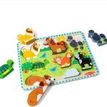Melissa & Doug Safari Wooden Chunky Puzzle (8 pcs) for Toddlers and Preschoolers, FSC Certified, Ages 2+