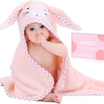 TBEZY Baby Hooded Towel with Unique Animal Design Ultra Soft Thick Cotton Bath Towel for Newborn (Bunny)