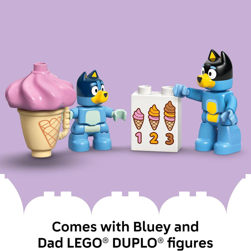 LEGO DUPLO Bluey Ice Cream Trip with Bluey - Toddler Toy for Kids, Boys, and Girls Ages 2+ - Includes Figure and Ice Cream Stand