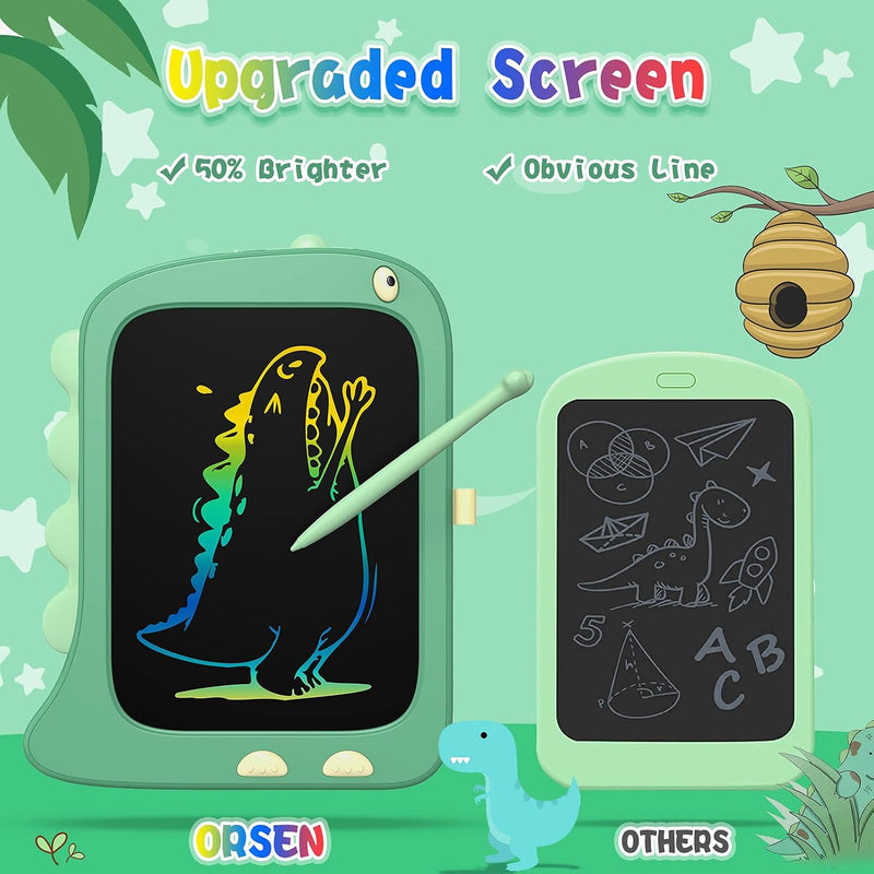 8.5 Inch LCD Doodle Board Tablet Toy - Green Dinosaur Drawing Pad for Kids 2-6 Years Old - Christmas and Birthday Gifts
