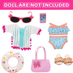 18 Inch American Doll Accessories, Fashion Doll Swimming Play Sets for American 18 Inch Girl Including Clothes Swimsuit Sunglasses Phone Shoes