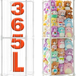 Large Stuffed Animal Storage Zoo Cage Holder, 19"x19"x56.3" Pre-Threaded Bungee Upgrade PVC Toy Organizers and Storage, Vertical Space Saving Plush Toys Zoo Holder, for Bedroom Playroom, White